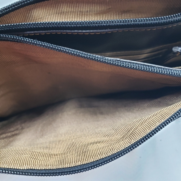 M.C. Marc Chantal Fake Reptile Skin Purse Brown Red Crossbody Strap - Picture 7 of 16